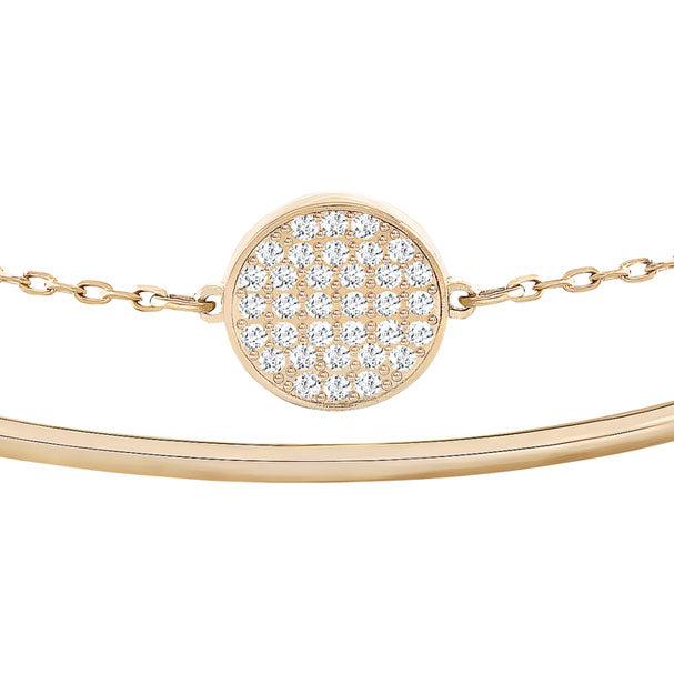 Swarovski Ginger Bangle, White, Rose Gold Plating 5274892