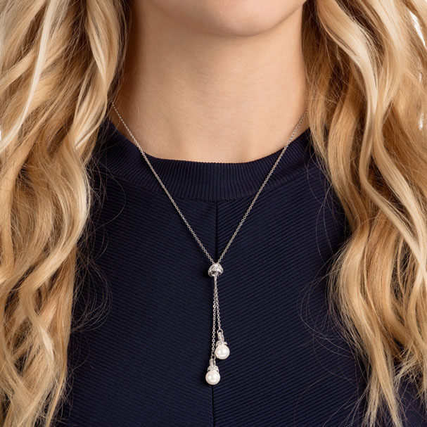 Swarovski Originally Y Necklace, White, Rhodium Plating 5467313