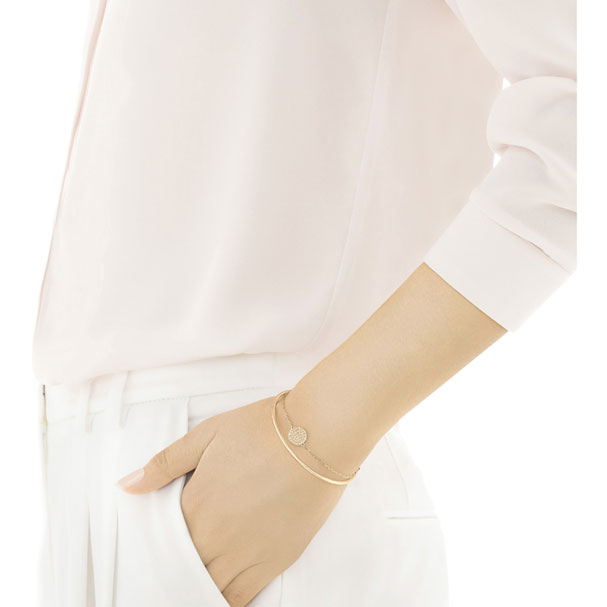 Swarovski Ginger Bangle, White, Rose Gold Plating 5274892