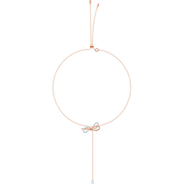 Swarovski Lifelong Bow Y Necklace, White, Mixed Plating 5447082