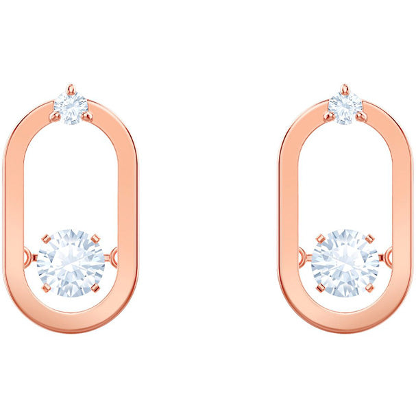 Swarovski North Pierced Earrings, White, Rose Gold Plating 5468118