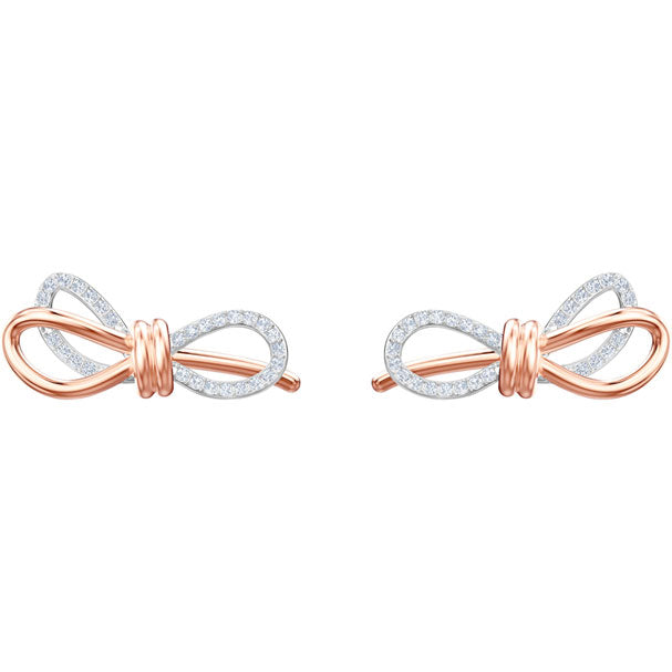 Swarovski Lifelong Bow Pierced Earrings, White, Mixed Plating 5447089