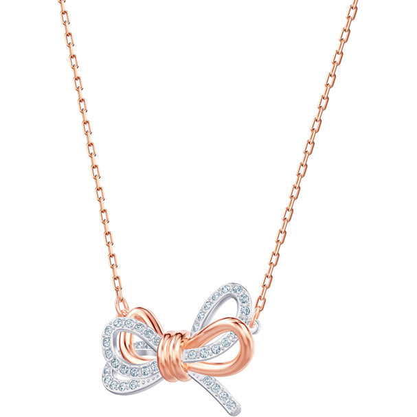 Swarovski Lifelong Bow Pendant, White, Mixed Plating 5440636