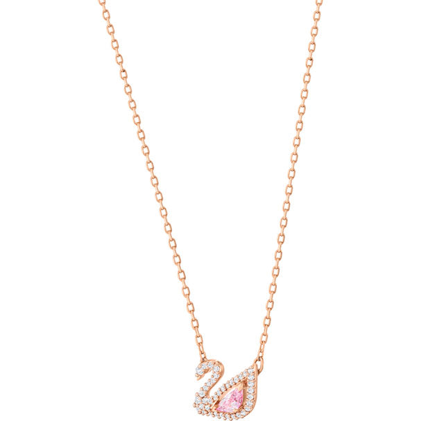 Swarovski Dazzling Swan Necklace, Multi-colored, Rose Gold Plating 5469989