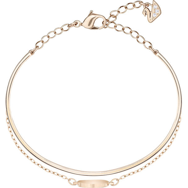 Swarovski Ginger Bangle, White, Rose Gold Plating 5274892