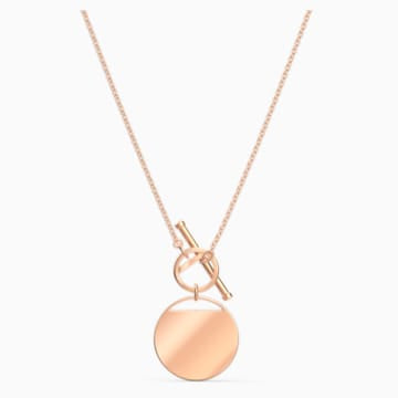 Swarovski Ginger T Bar Necklace, White, Rose-gold Tone Plated 5567529