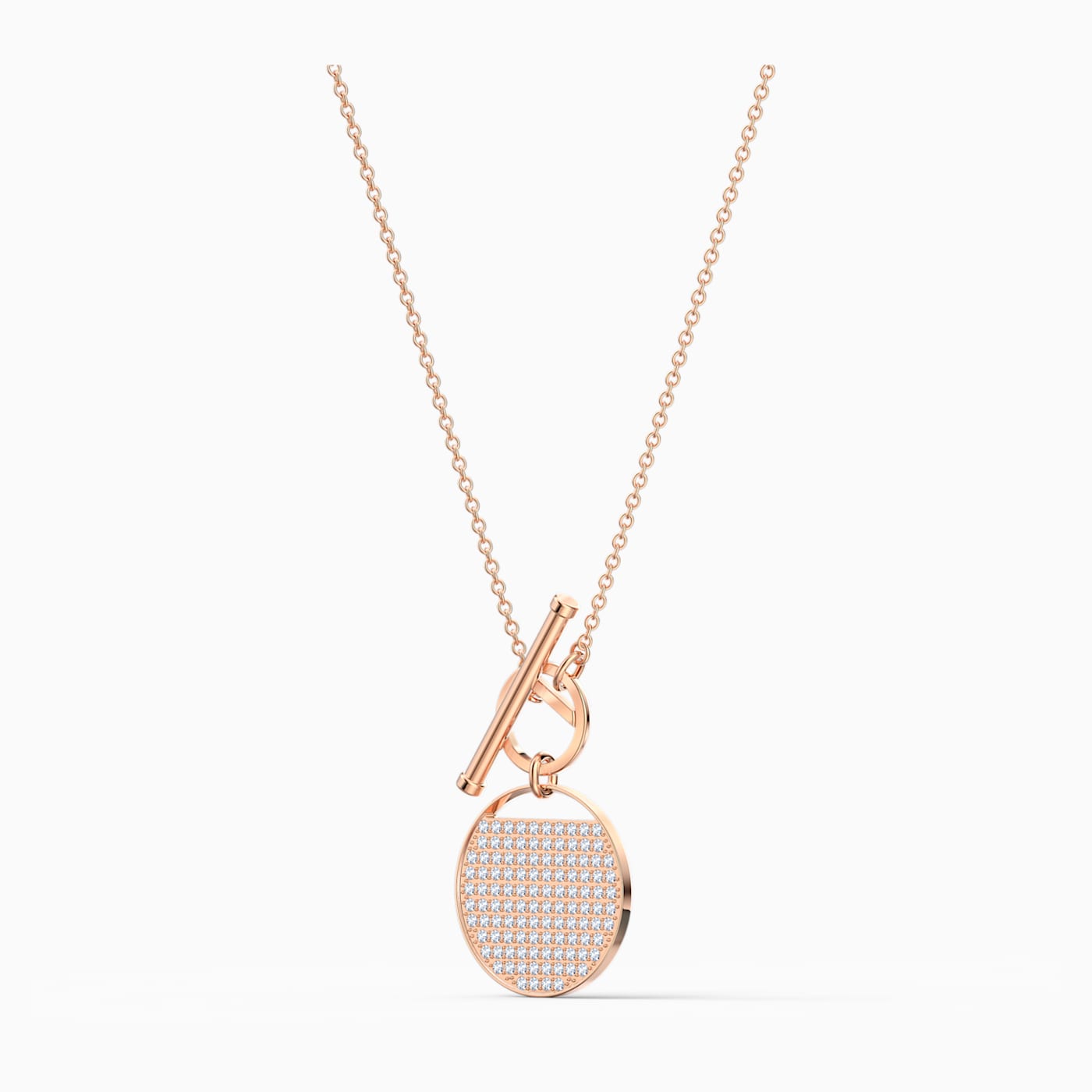 Swarovski Ginger T Bar Necklace, White, Rose-gold Tone Plated 5567529