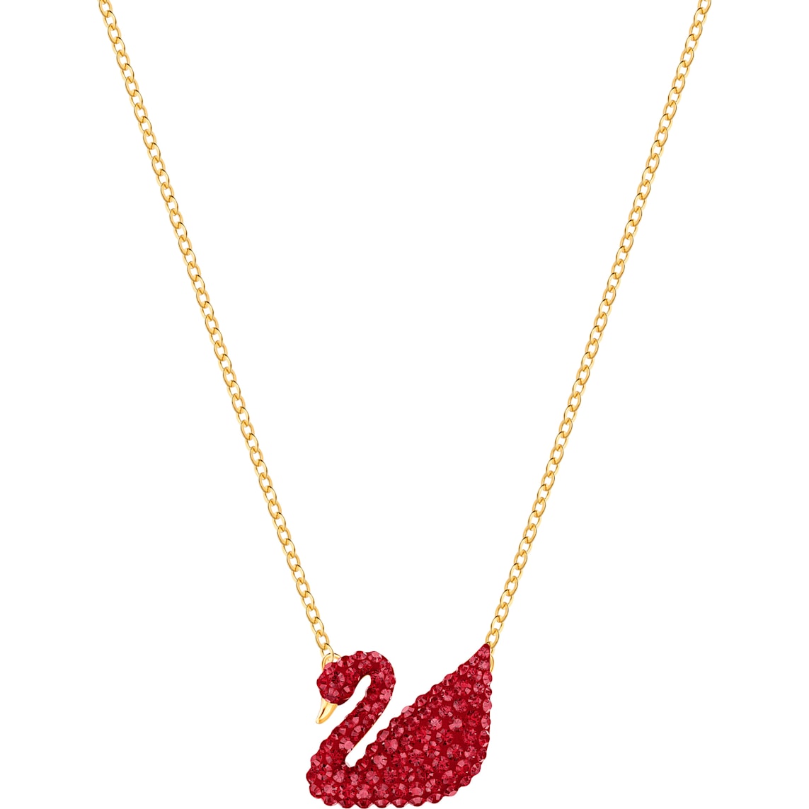 Swarovski Iconic Swan Pendant, Red, Gold-tone Plated 5465400