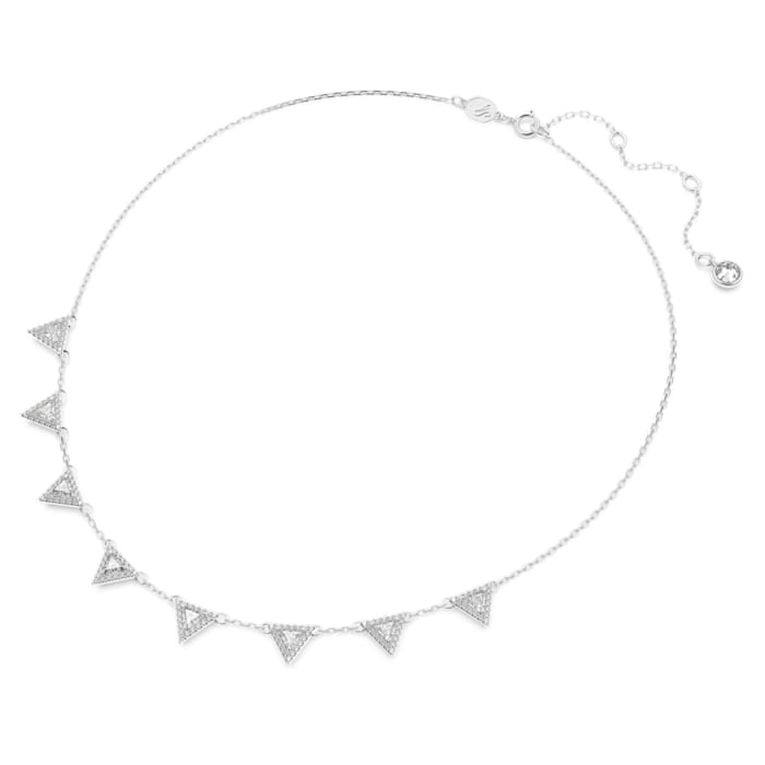 Swarovski Ortyx necklace Triangle cut, White, Rhodium plated 5643021
