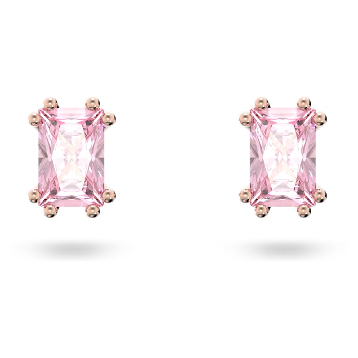 Swarovski Stilla stud earrings Cushion cut, Pink, Rose gold-tone plated 5639136