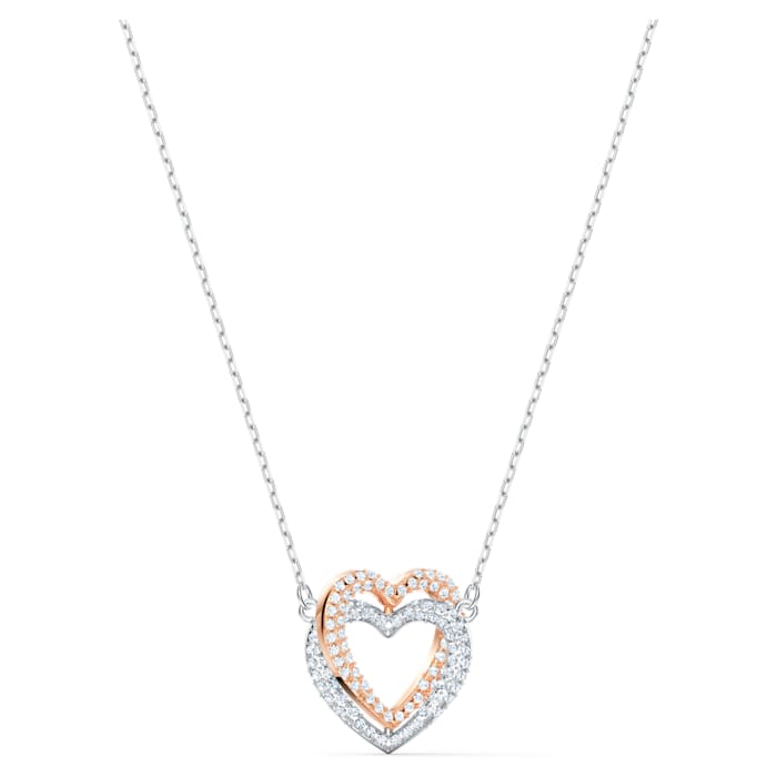 Swarovski Infinity necklace Heart, White, Mixed metal finish 5518868