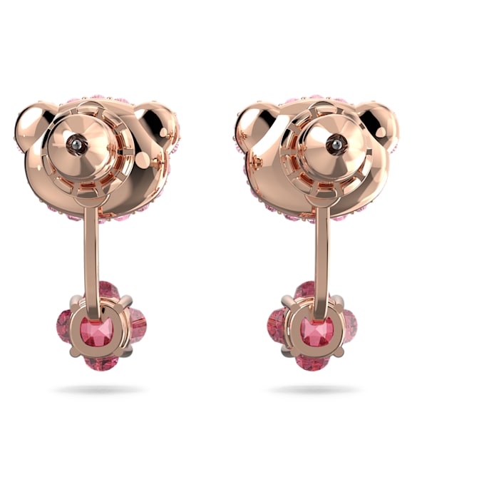 Swarovski Teddy earring jackets Bear, Pink, Rose gold-tone plated 5642982