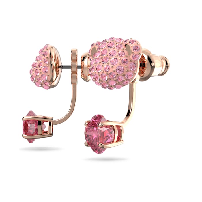 Swarovski Teddy earring jackets Bear, Pink, Rose gold-tone plated 5642982