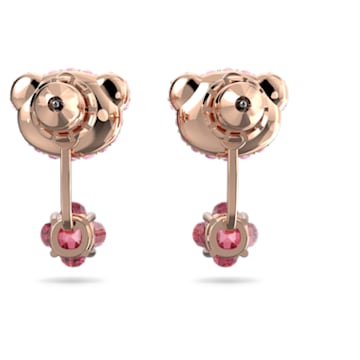 Swarovski Teddy earring jackets Bear, Pink, Rose gold-tone plated 5642982