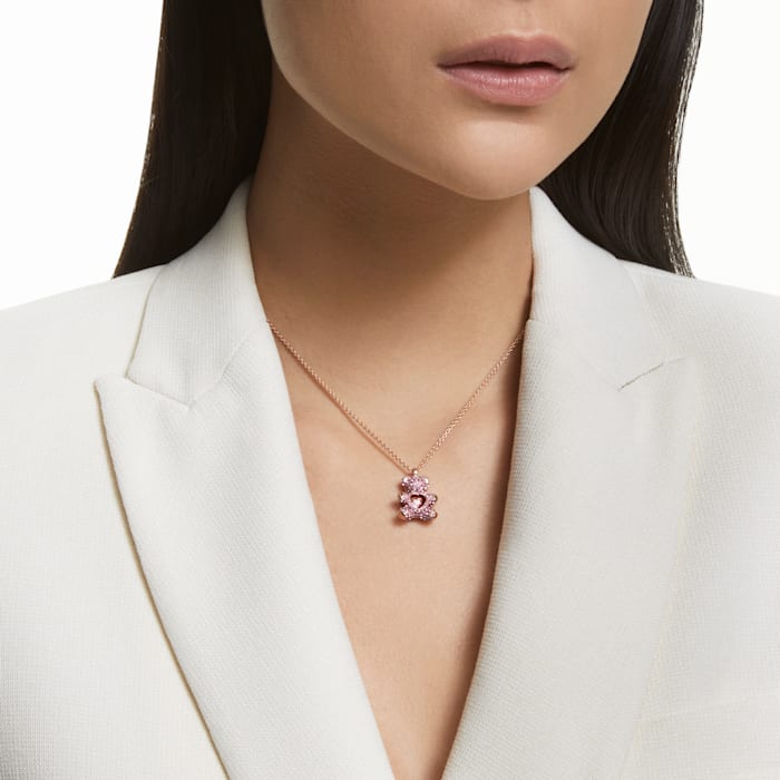 Swarovski Teddy pendant Bear, Pink, Rose gold-tone plated 5642976