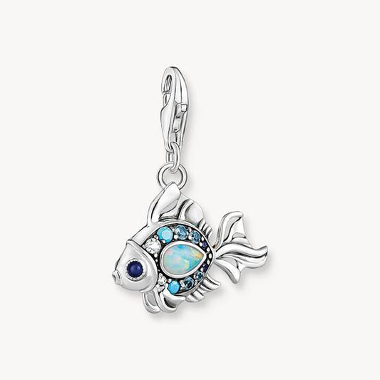 Thomas Sabo Sterling Silver & Cubic Zirconia Fish with Blue Stones Charm 1884-945-7