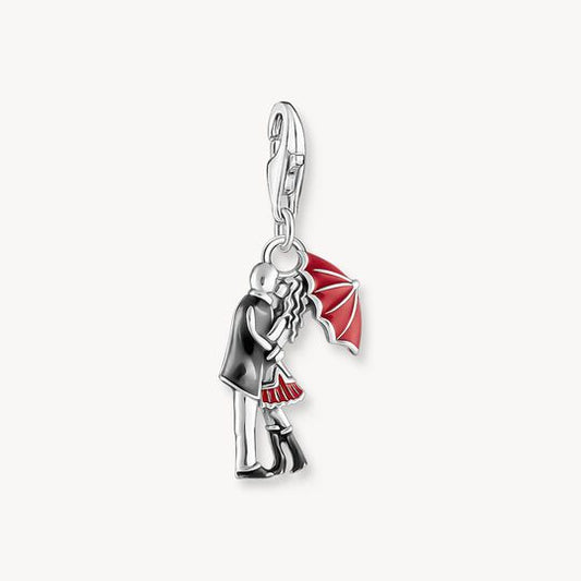 Thomas Sabo Sterling Silver Red & Black Enamel Kissing Couple Charm 2069-664-10