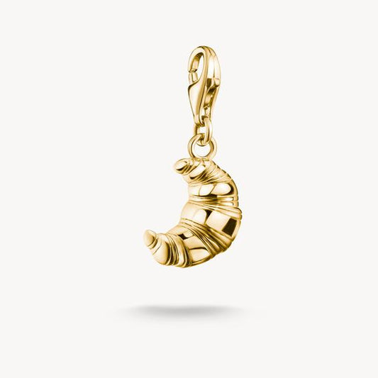 Thomas Sabo Sterling Silver 18K Gold-Plated Charm Pendant In Croissant Design 2079-413-39