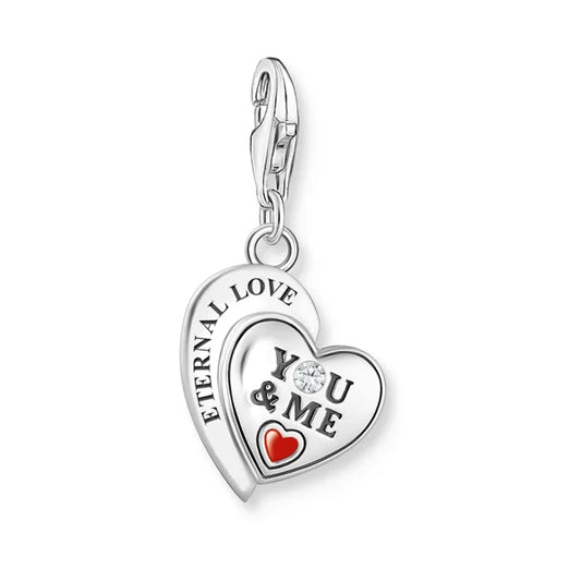 Thomas Sabo Sterling Silver Eternal Love You & Me Engraved Heart Charm 2108-691-21