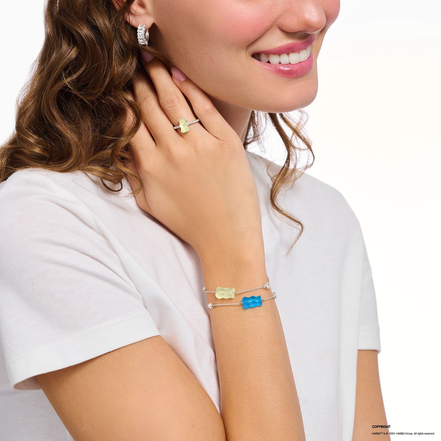 Thomas Sabo HARIBO Silver Bracelet with White Goldbears, freshwater pearl & Zirconia A2151-052-14