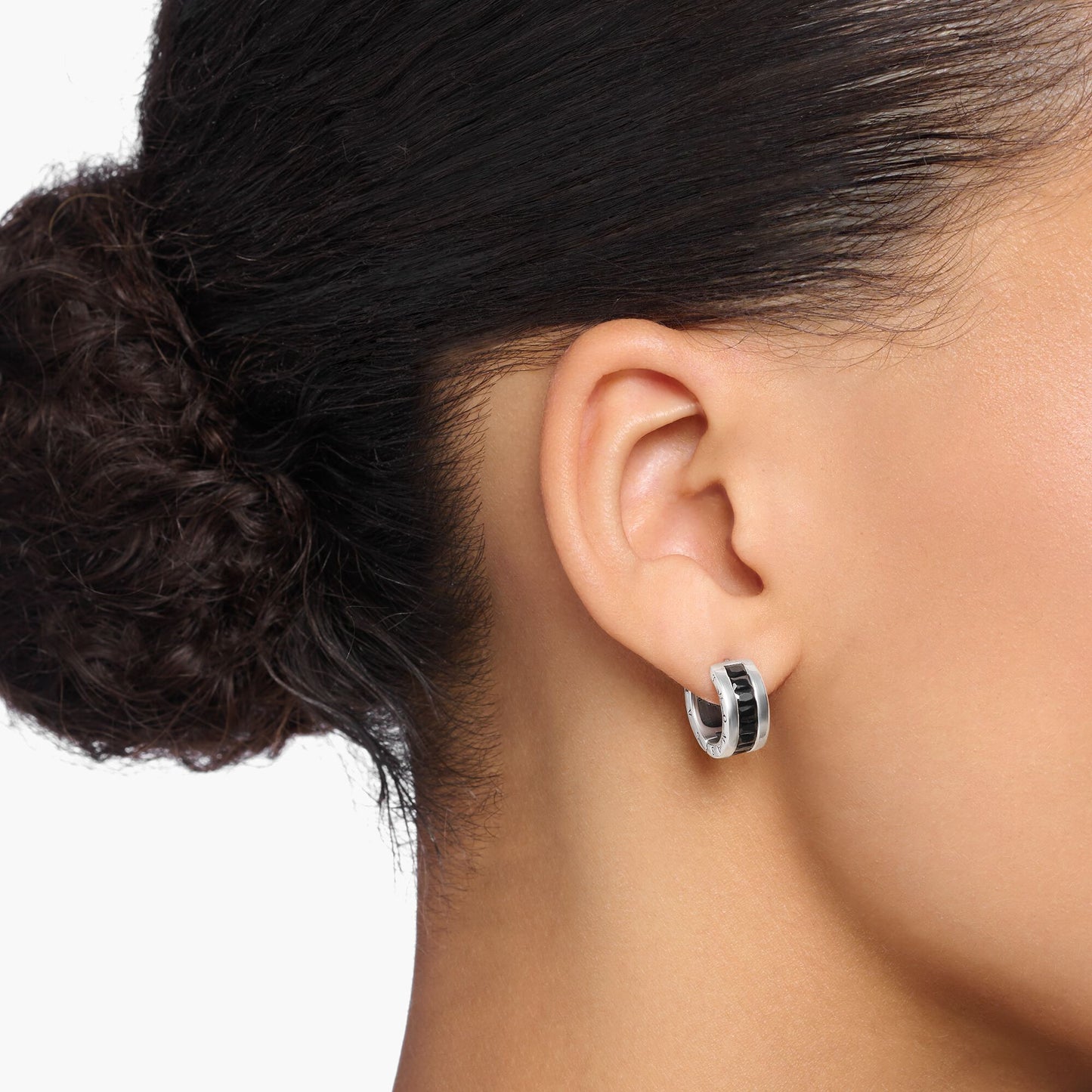 Thomas Sabo Hoop Earrings With Black Stones Pavé Silver CR670-643-11