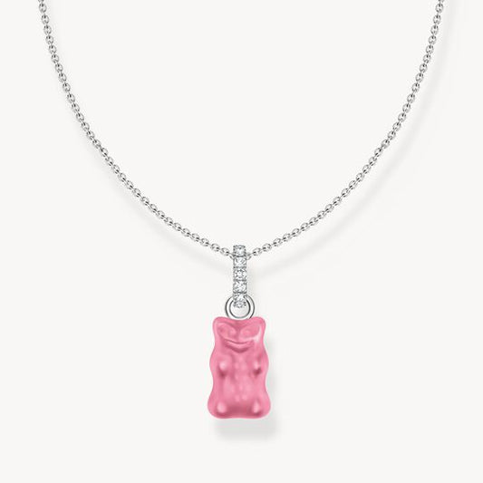 Thomas Sabo HARIBO Silver Necklace with Pink Goldbears Pendant and Zirconia KE2209-052-9
