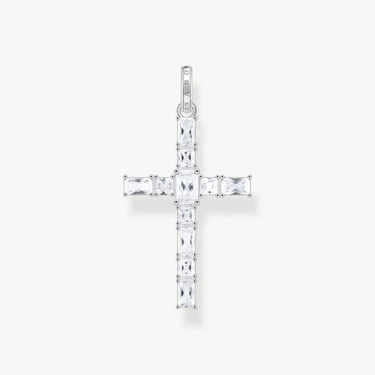 Thomas Sabo Sterling Silver Cross Pendant with White Zirconia PE939-051-14