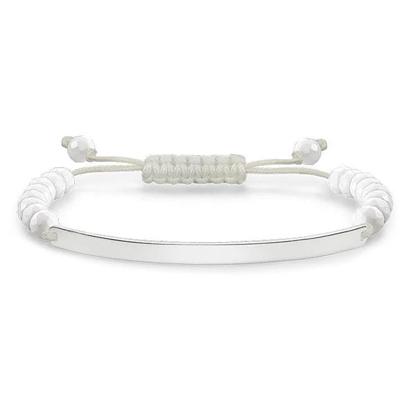 Thomas Sabo Sterling Silver & White Agate Beads Love Bridge Bracelet LBA0002-819-14-L21V
