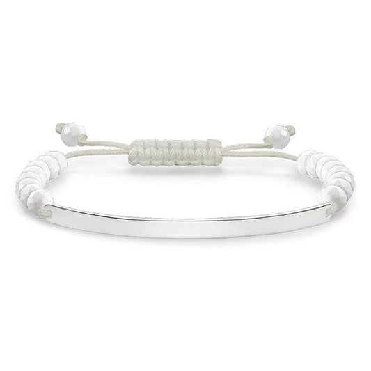 Thomas Sabo Sterling Silver & White Agate Beads Love Bridge Bracelet LBA0002-819-14-L21V