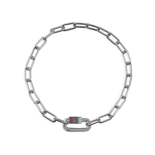 APM COLLECTION VALENTINE Chain Bracelet with Color Stone AB4327MBR