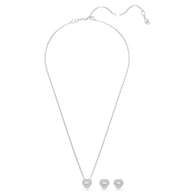 Swarovski Ariana Grande x Swarovski Set Mixed Cuts, Heart, White, Rhodium Plated 5720849
