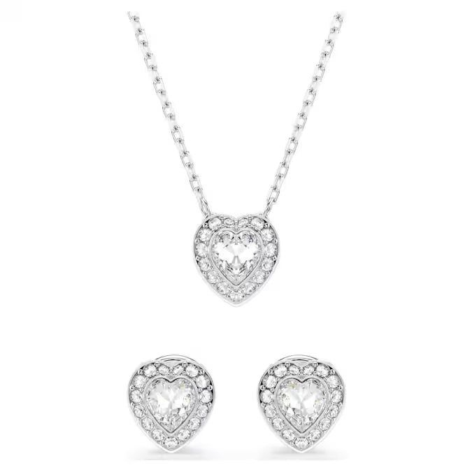 Swarovski Ariana Grande x Swarovski Set Mixed Cuts, Heart, White, Rhodium Plated 5720849