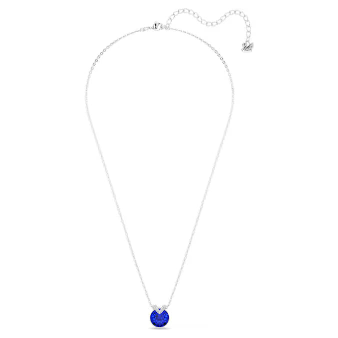 Swarovski Bella V Pendant Round Cut, Blue, Rhodium Plated 5724286