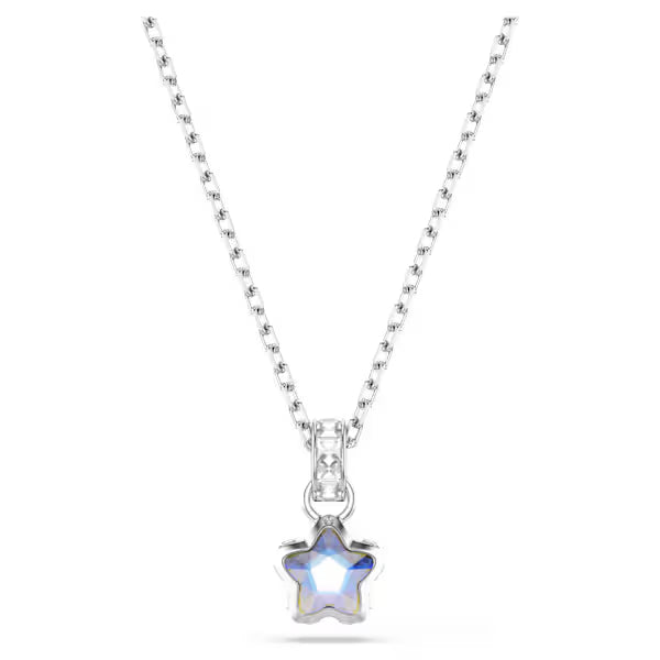 Swarovski Chroma Pendant Necklace Mixed cuts, Star, White, Rhodium plated 5759678