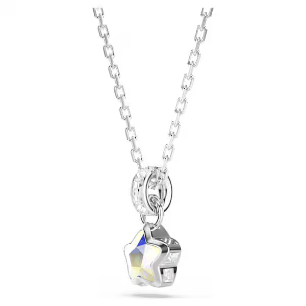 Swarovski Chroma Pendant Necklace Mixed cuts, Star, White, Rhodium plated 5759678