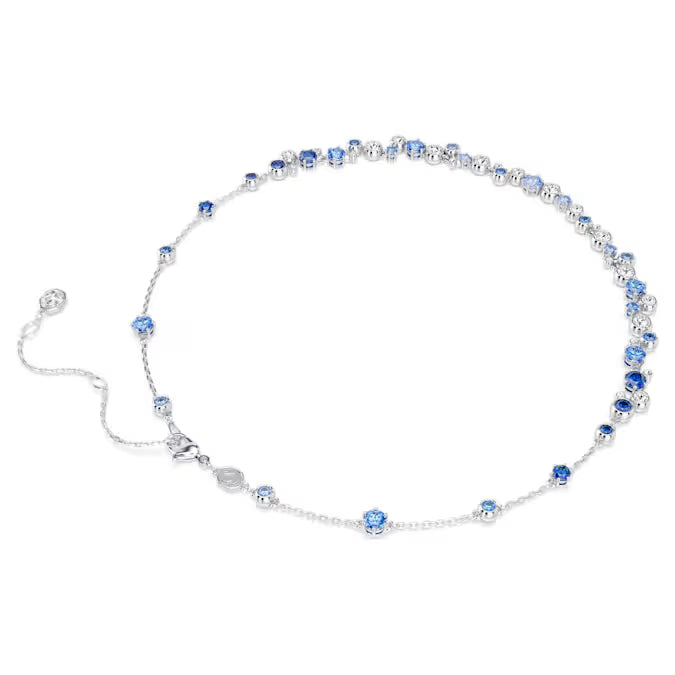 Swarovski Constella necklace Mixed cuts, Blue, Rhodium plated 5732255