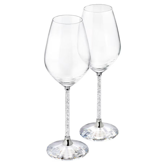 Swarovski Crystalline Wine Glasses (Set of 2) Silver Tone (Set of 2) 1095948