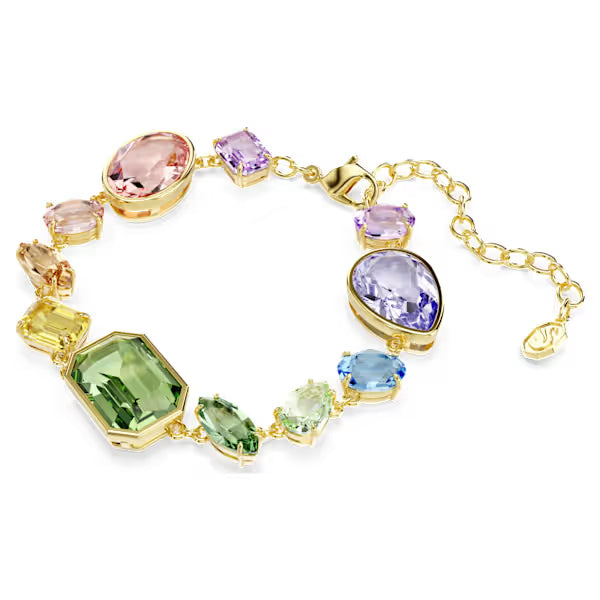 Swarovski Gema Bracelet Mixed Cuts, Multicoloured, 18k Gold-Plated Finish 5737453