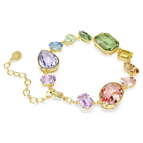 Swarovski Gema Bracelet Mixed Cuts, Multicoloured, 18k Gold-Plated Finish 5737453