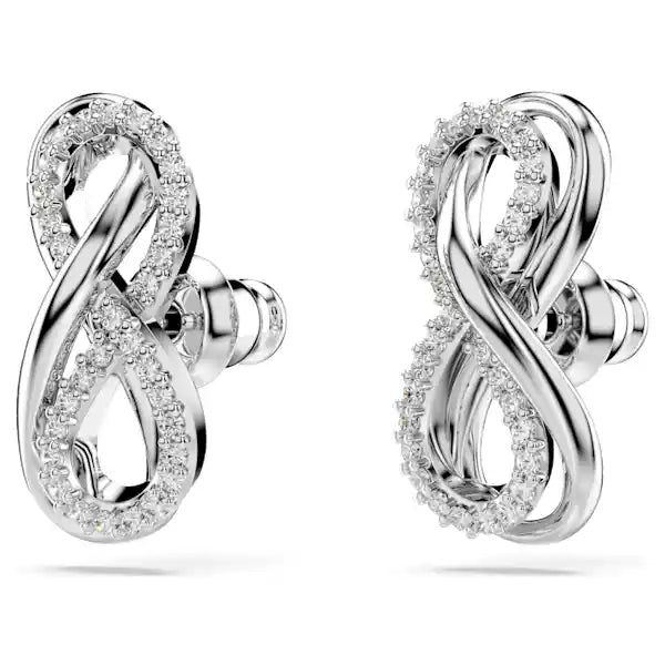 Swarovski Hyperbola stud earrings Infinity, White, Rhodium plated  5687269