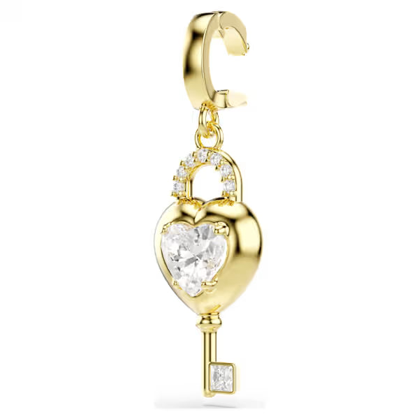 Swarovski Idyllia Charm Mixed Cuts, Heart with Key, White, 18k Gold-Plated finish 5742959