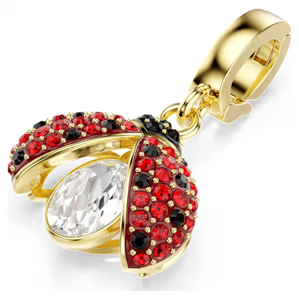 Swarovski Idyllia Charm Mixed Cuts, Ladybird, Red, 18k Gold-Plated finish 5743138