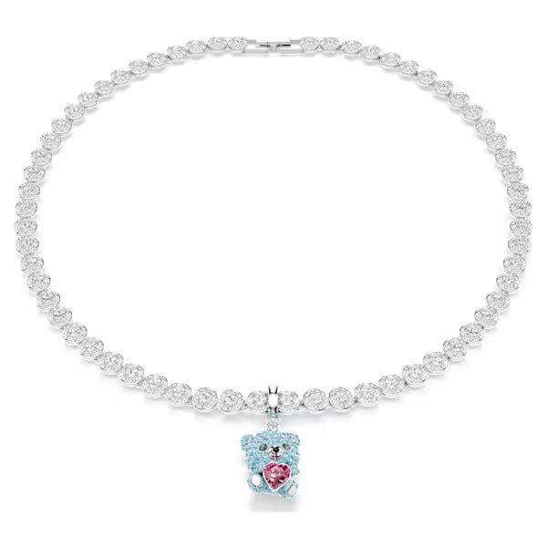 Swarovski Idyllia Charm Mixed Cuts, Teddy, Blue, Rhodium Plated 5750253