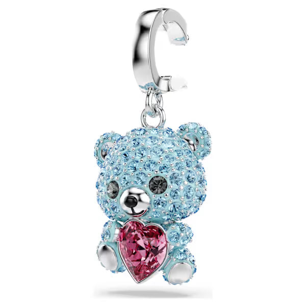 Swarovski Idyllia Charm Mixed Cuts, Teddy, Blue, Rhodium Plated 5750253
