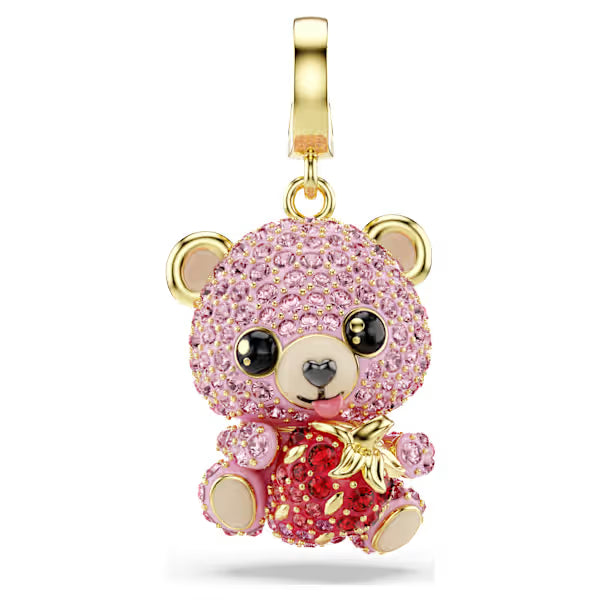 Swarovski Idyllia Charm Mixed Cuts, Teddy, Pink, 18k Gold-Plated finish 5738357