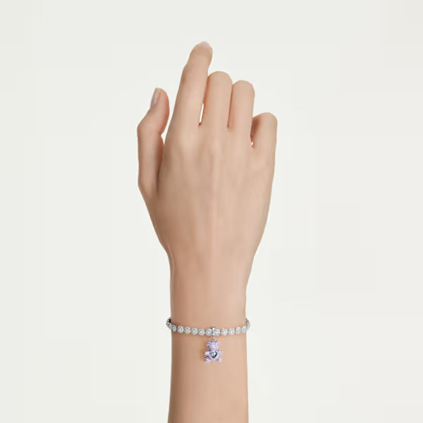 Swarovski Idyllia Charm Mixed Cuts, Teddy, Purple, Rhodium Plated 5745610