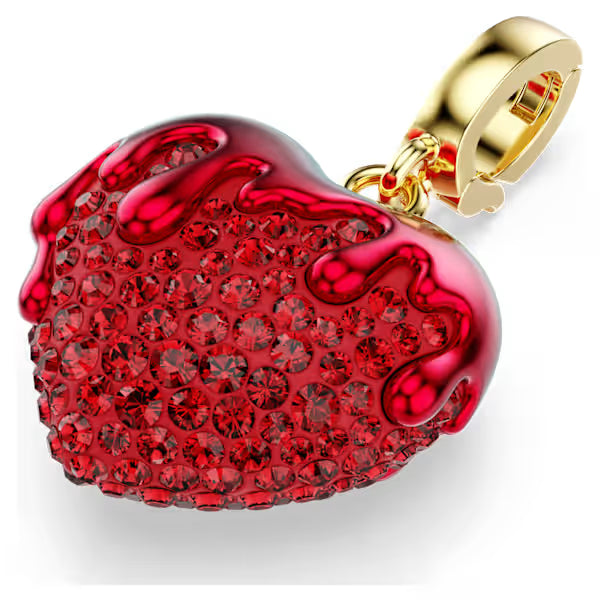 Swarovski Idyllia Charm Round Cut, Heart, Red, 18k Gold-Plated Finish 5742994