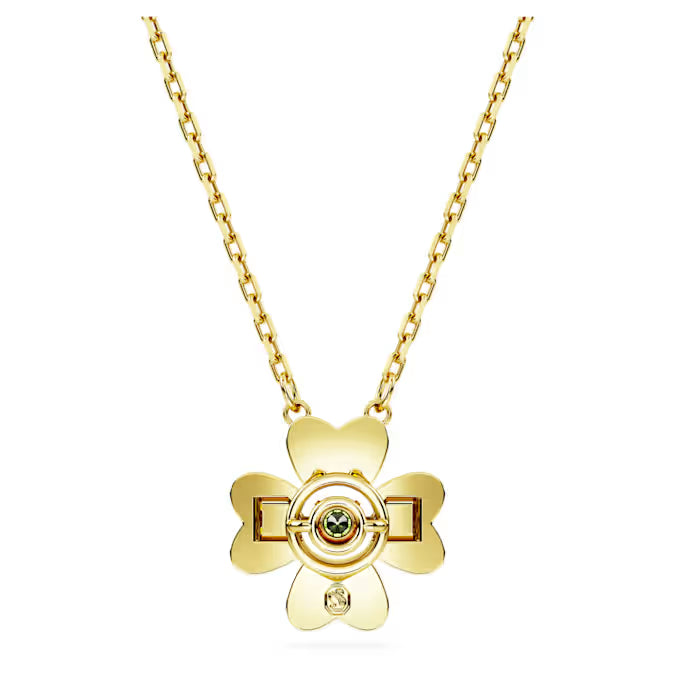 Swarovski Idyllia Pendant Clover, Green, Gold-Tone Plated 5671144