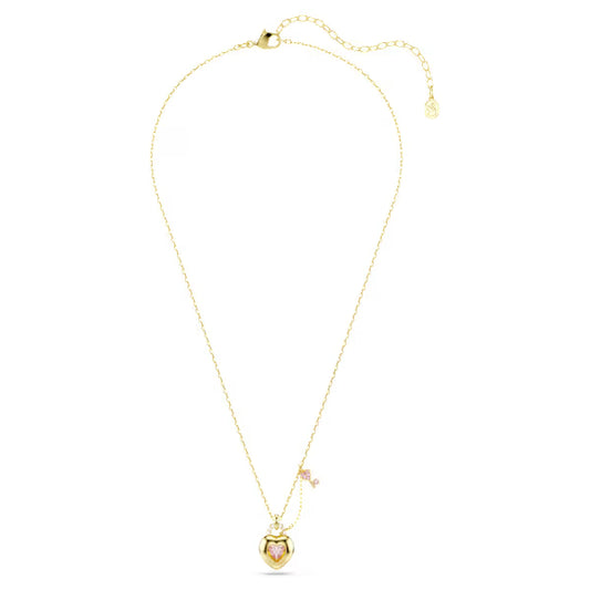 Swarovski Necklace Idyllia Pendant Mixed Cuts, Heart, Key, Pink, 18k gold-Plated finish 5737288