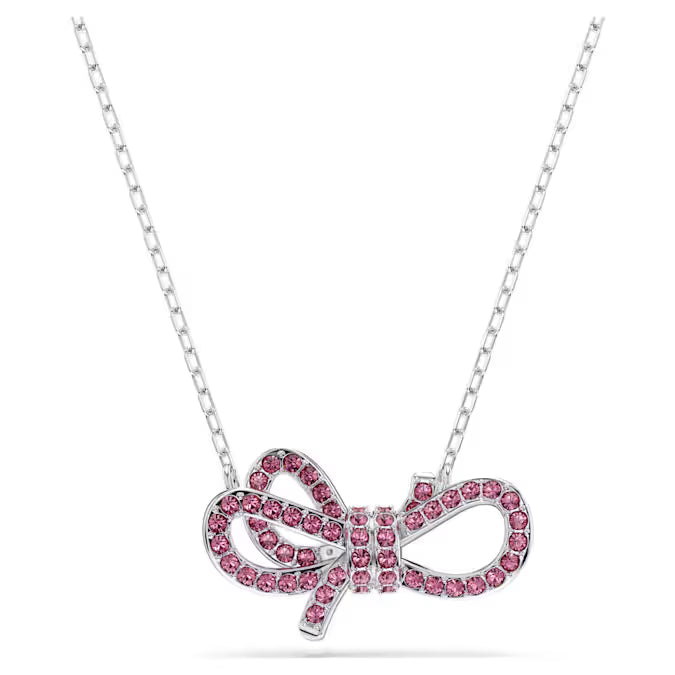 Swarovski Lifelong Bow Pendant Bow, Pink, Rhodium Plated 5723556